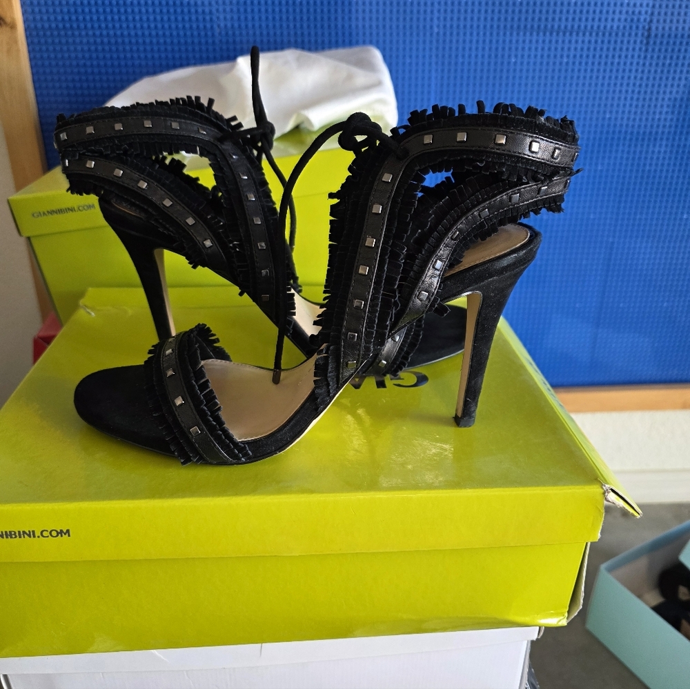 Gianni Bini Black Studded Heels
